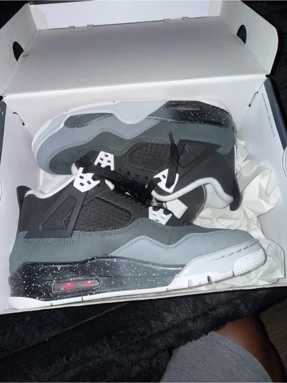Air Jordan (Fear) 4 Retro Grade School - Gray / Black